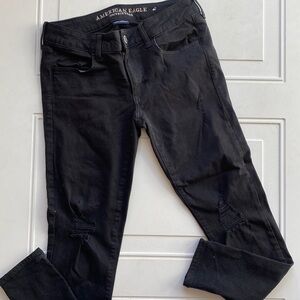 American Eagle Patched Super Stretch Jegging Black 6